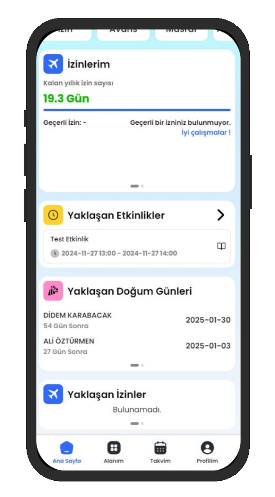 DijiPortal mobil uygulama: Özet dashboard
