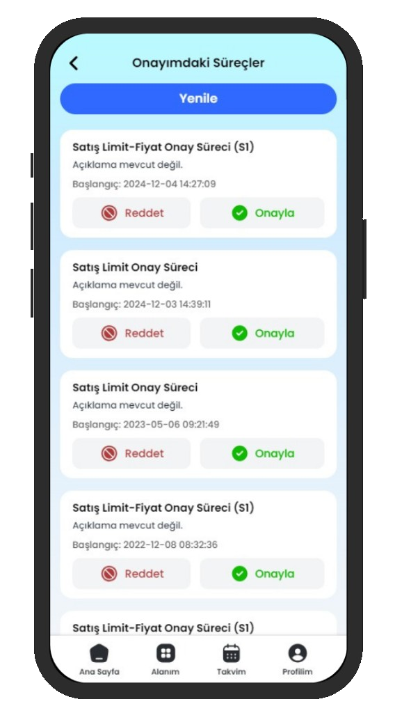 DijiPortal mobil uygulama: Onayımdaki süreçler ve onay akışı